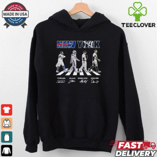 New York Teams Sport Buffalo Bills New York Yankees Walking Signatures 2024 T hoodie, sweater, longsleeve, shirt v-neck, t-shirt