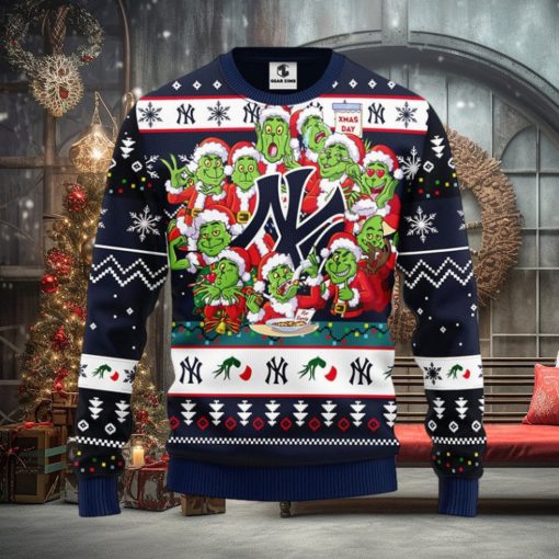 New York Yankees 12 Grinch Xmas Day Christmas Ugly Sweater