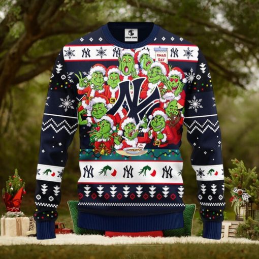 New York Yankees 12 Grinch Xmas Day Christmas Ugly Sweater