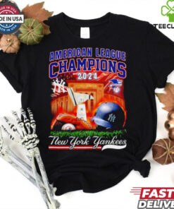 New York Yankees 2024 National League Champions helmet trophy shirt