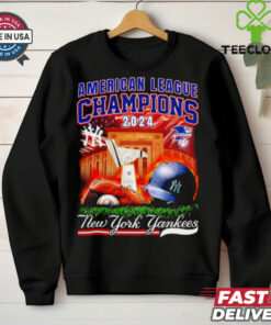 New York Yankees 2024 National League Champions helmet trophy shirt