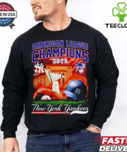 New York Yankees 2024 National League Champions helmet trophy shirt