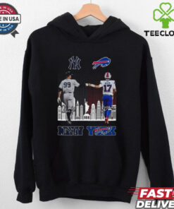 New York Yankees Aaron Judge And Buffalo Bills Josh Allen Signatures Skyline 2024 T hoodie, sweater, longsleeve, shirt v-neck, t-shirt