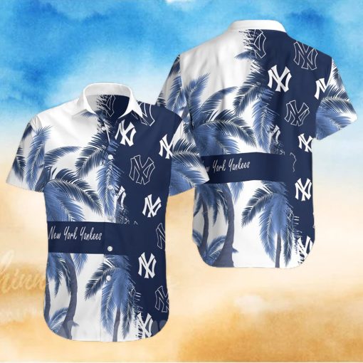 New York Yankees All Over Print Summer Short Sleeve Hawaiian Beach Shirt