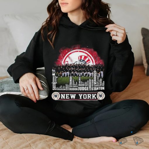 New York Yankees Baseball Squad 2024 Player Name City Skyline T Shirt