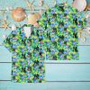 New York Yankees Blue Orchid Green Pink Leaf Green Background 3D Hawaiian Shirt Gift For Fans