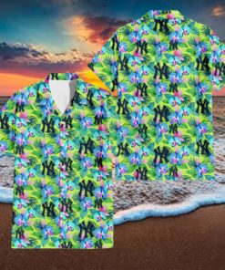 New York Yankees Blue Orchid Green Pink Leaf Green Background 3D Hawaiian Shirt Gift For Fans