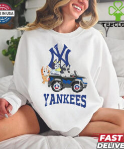 New York Yankees Bluey friends riding car shirt