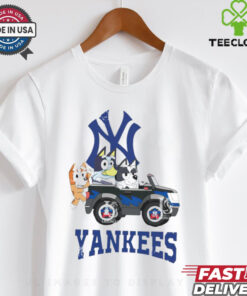 New York Yankees Bluey friends riding car shirt