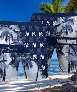 New York Yankees Bronx Bombers Summer All Over Print Hawaiian Beach Shorts