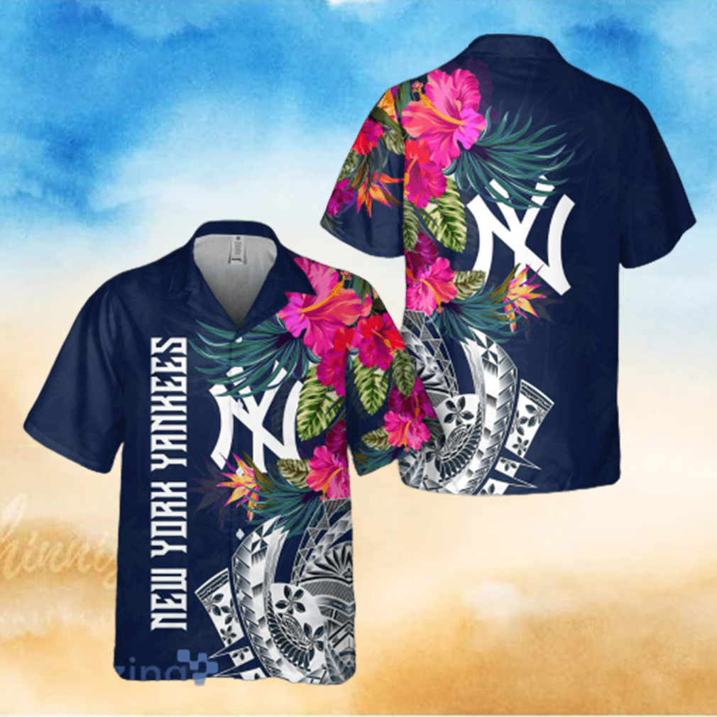 New York Yankees Flower Hawaiian Shirt New York Yankees Flower Hawaiian Shirt