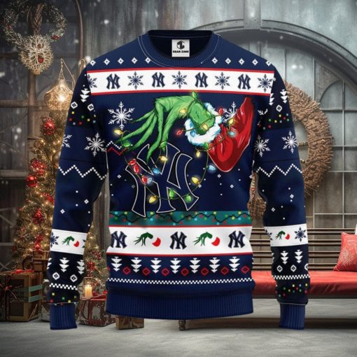 New York Yankees Grinch Christmas Ugly Sweater Christmas Gift For Fans Party Hoiliday Gift