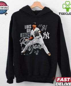 New York Yankees Luis Gil Navy 2024 American League Rookie Of The Year T Shirt