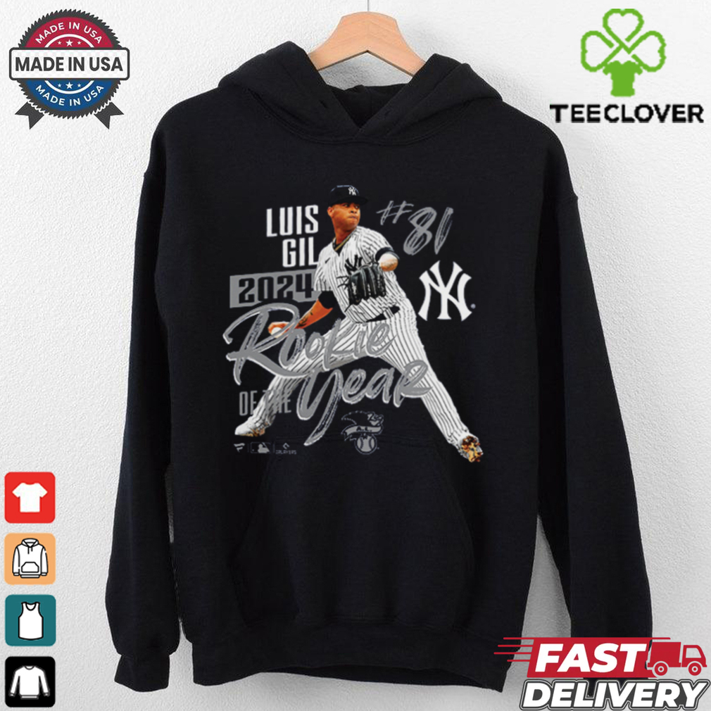 New York Yankees Luis Gil Navy 2024 American League Rookie Of The Year T Shirt New York Yankees Luis Gil Navy 2024 American League Rookie Of The Year T Shirt