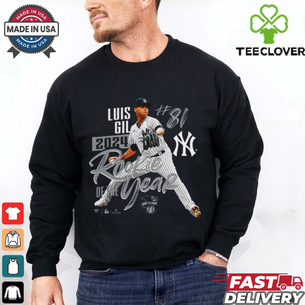 New York Yankees Luis Gil Navy 2024 American League Rookie Of The Year T Shirt New York Yankees Luis Gil Navy 2024 American League Rookie Of The Year T Shirt