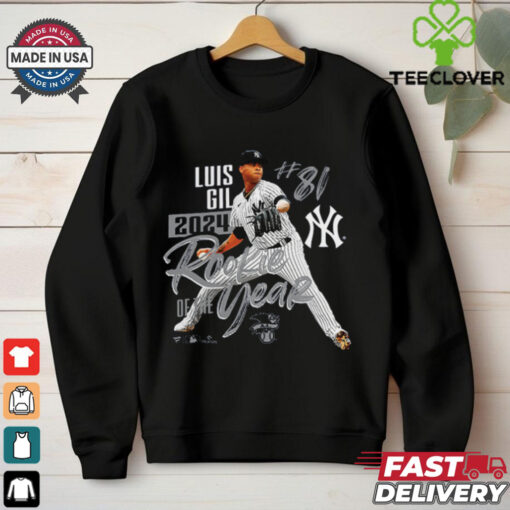 New York Yankees Luis Gil Navy 2024 American League Rookie Of The Year T Shirt