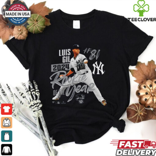 New York Yankees Luis Gil Navy 2024 American League Rookie Of The Year T Shirt