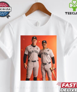 New York Yankees MLB Aaron Judge, Juan Soto and the Yankees in Game 1 of the World Series t shirt