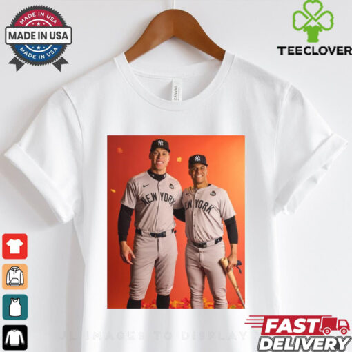 New York Yankees MLB Aaron Judge, Juan Soto and the Yankees in Game 1 of the World Series t shirt