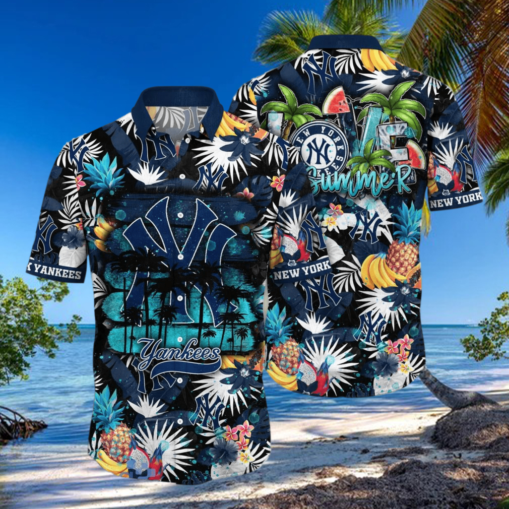 New York Yankees MLB Flower Hawaiian Shirt For Men Women Great Gift For Fans New York Yankees MLB Flower Hawaiian Shirt For Men Women Great Gift For Fans