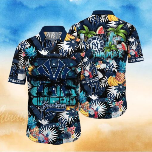 New York Yankees MLB Flower Hawaiian Shirt For Men Women Great Gift For Fans