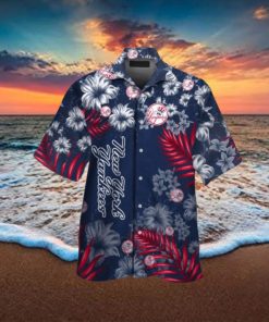 New York Yankees MLB Flower Short Sleeve Button Up Tropical Hawaiian Shirt