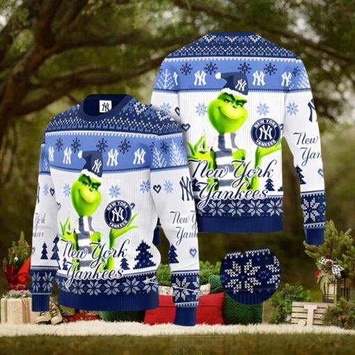 New York Yankees MLB Grinch Ugly Christmas Sweater Xmas 3D Printed Christmas Sweater Gift