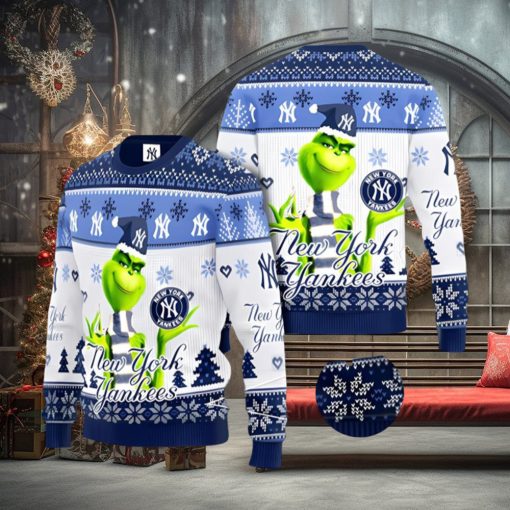 New York Yankees MLB Grinch Ugly Christmas Sweater Xmas 3D Printed Christmas Sweater Gift