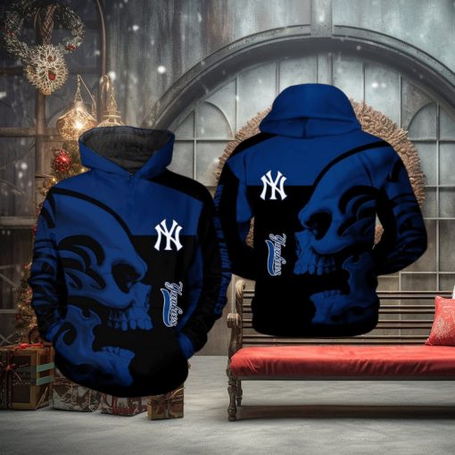 New York Yankees MLB Skull 3D Printed Hoodie