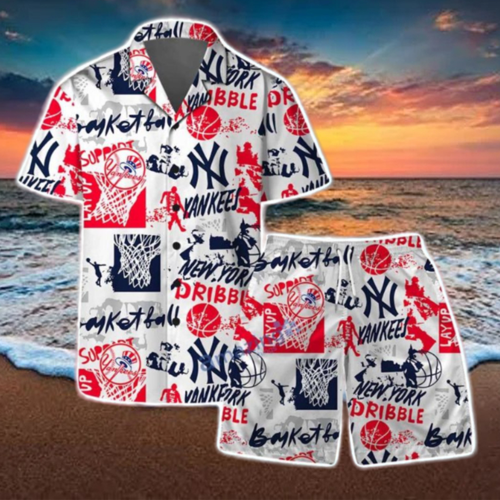 New York Yankees MLB Team Logo Street Style Design Hawaiian Shirt & Short New York Yankees MLB Team Logo Street Style Design Hawaiian Shirt & Short