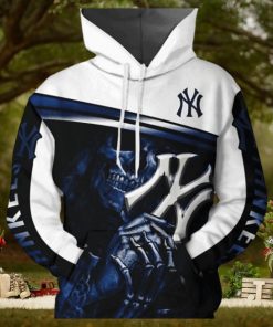 New York Yankees Nfl Football Mlb Skull 3d Hoodie