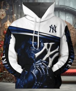 New York Yankees Nfl Football Mlb Skull 3d Hoodie