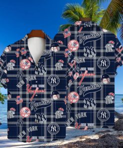 New York Yankees Plaid Baseball Pattern Vintage Hawaiian Shirt