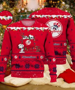 New York Yankees Snoopy Christmas Light Woodstock Snoopy Ugly Christmas Sweater
