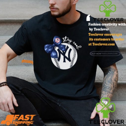 New York Yankees Stay Cool Bow Baseball Girls T Shirt