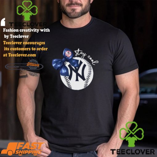 New York Yankees Stay Cool Bow Baseball Girls T Shirt