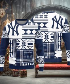 New York Yankees Teams Snowflakes Pattern Knitted Sweater For Christmas