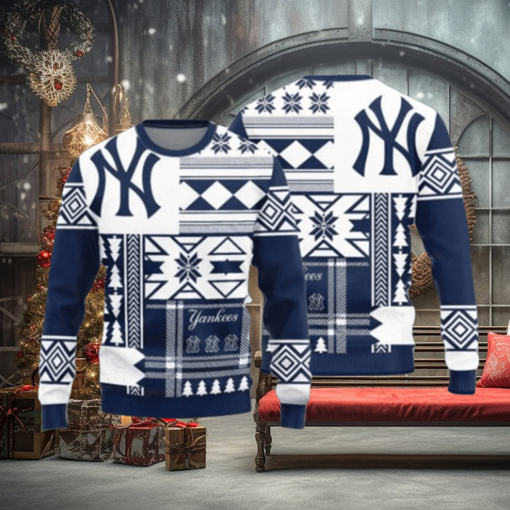 New York Yankees Teams Snowflakes Ugly Sweater New York Yankees Teams Snowflakes Ugly Sweater