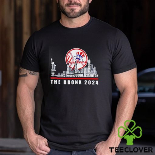 New York Yankees The Bronx Skyline players name 2024 shirt