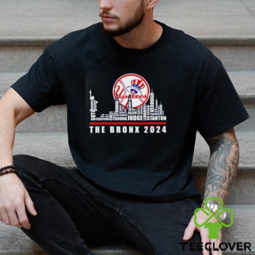 New York Yankees The Bronx Skyline players name 2024 shirt