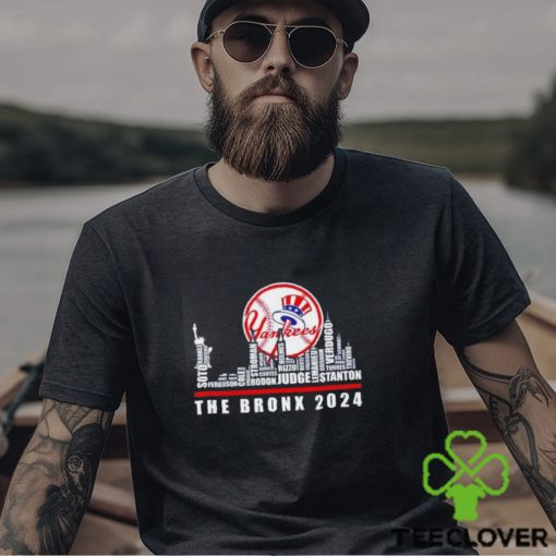 New York Yankees The Bronx Skyline players name 2024 shirt