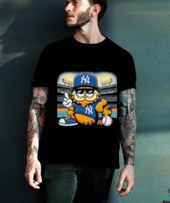 New York Yankees baseball Garfield cartoon shirt