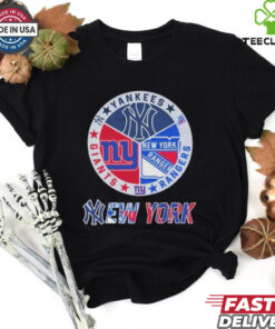 New York Yankees x New York Giants x New York Rangers T Shirts Limited Edition