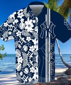 New York Yankess All Over Print Hawaiian Shirt – Navy