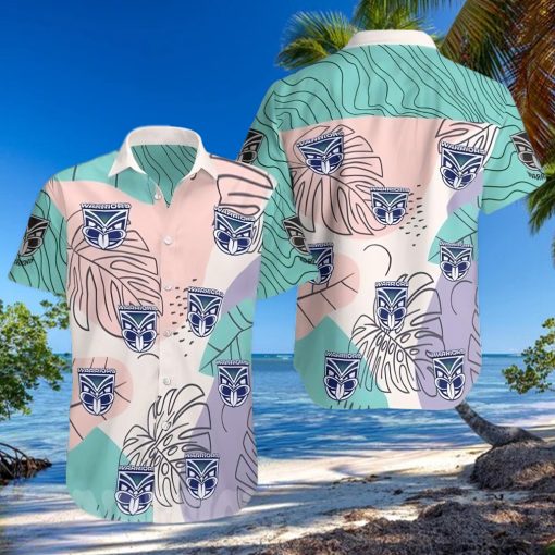 New Zeal And Warriors All Over Print Summer Short Sleeve Hawaiian Beach Shirt