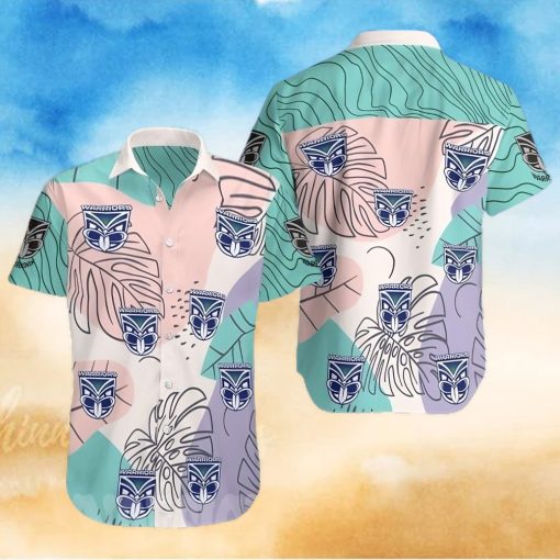 New Zeal And Warriors All Over Print Summer Short Sleeve Hawaiian Beach Shirt