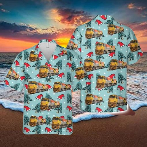 New Zealand Kiwirail Emd G22 # 7008 Locomotive Christmas Button Down Hawaiian Shirt Trend Summer