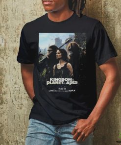 New poster for kingdom of the planet of the apes releasing in theaters on may 10 in dolby cinema and imax theater hoodie, sweater, longsleeve, shirt v-neck, t-shirt