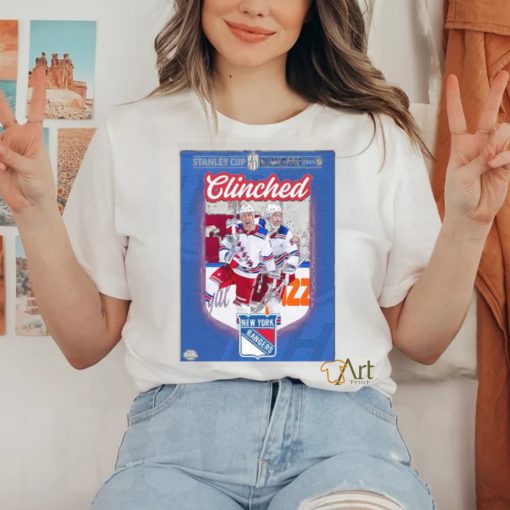 New york rangers are the first team to clinch a spot in the stanley cup playoffs 2024 nhl shirt