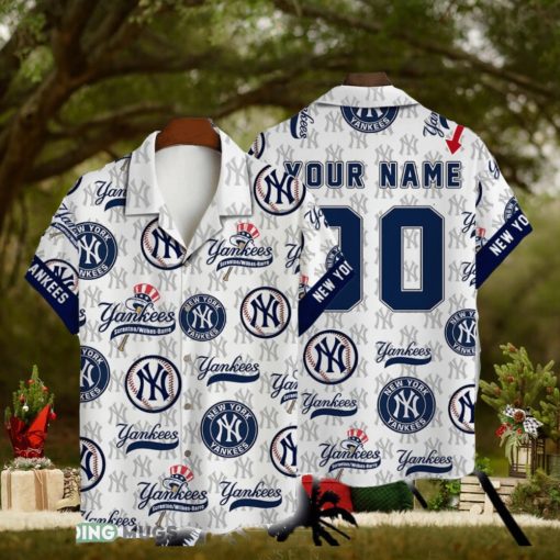 NewYork Yankees MLB Custom Name And Number Summer 3D Hawaiian Shirt